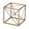 Cheung's 4738S Decorative golden cube with abstract center design, Gold view 2