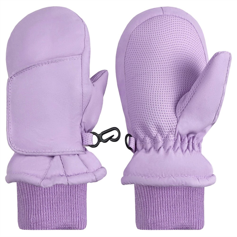 N'Ice Caps Kids Waterproof Snow Mittens Cold Weather Thinsulate Insulated (4-5 Years, Lavender)