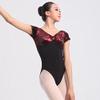 11414131 Adult Short Sleeves Velvet Ballet Dance Leotards Women for girls view 3