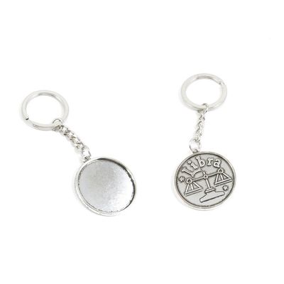 1 Pieces Keychain Keyring Door Car Key Chain Ring Tag Charms Supply E7XG2A Aquarius Round Cabochon