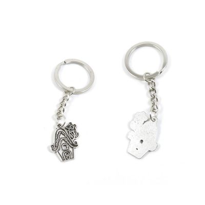 10 Pieces Keychain Keyring Door Car Key Chain Ring Tag Charms Supply U1WR3P Cartoon Elf House