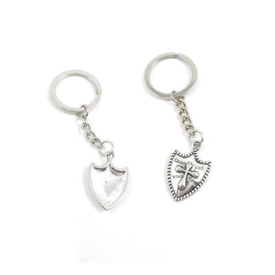 10 Pieces Keychain Keyring Door Car Key Chain Ring Tag Charms Supply O2MF6J Cross Roman Shield