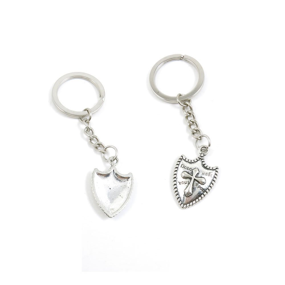 10 Pieces Keychain Keyring Door Car Key Chain Ring Tag Charms Supply O2MF6J Cross Roman Shield