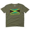 0052. Carribean Outfit Jamaica Jamaican National Country Flag for Men T Shirt (Olive Green, 2X-Large) view 1