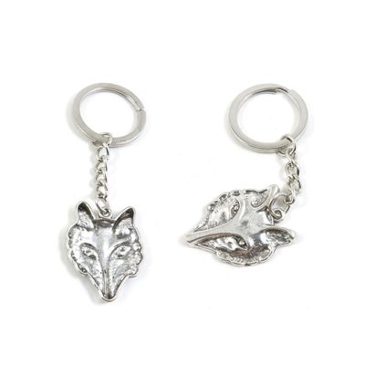 10 Pieces Keychain Keyring Door Car Key Chain Ring Tag Charms Supply V8ZQ3F Fox Head
