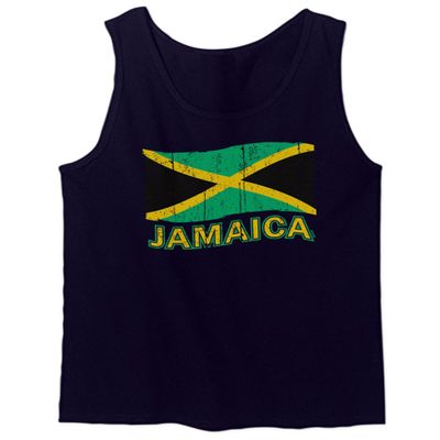 0052. Carribean Outfit Jamaica Jamaican National Country Flag Men's Tank Top (Navy Blue, 2X-Large)