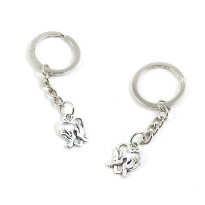10 Pieces Keychain Keyring Door Car Key Chain Ring Tag Charms Supply S0WU9Z Dove Pigeon Love Heart