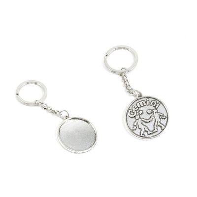 10 Pieces Keychain Keyring Door Car Key Chain Ring Tag Charms Supply A0AE5P Gemini Round Cabochon