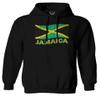 0052. Carribean Outfit Jamaica Jamaican National Country Flag Sweatshirt Pullover Hoodie (Black, Medium) view 1