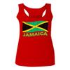 0052. Carribean Outfit Jamaica Jamaican National Country Flag Women's Tank Top Racerback (Red, Large)