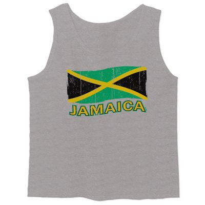 0052. Carribean Outfit Jamaica Jamaican National Country Flag Men's Tank Top (Light Gray X-Large)