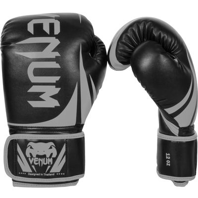 Venum Challenger 2.0 Boxing Gloves - Black/Grey - 10-Ounce