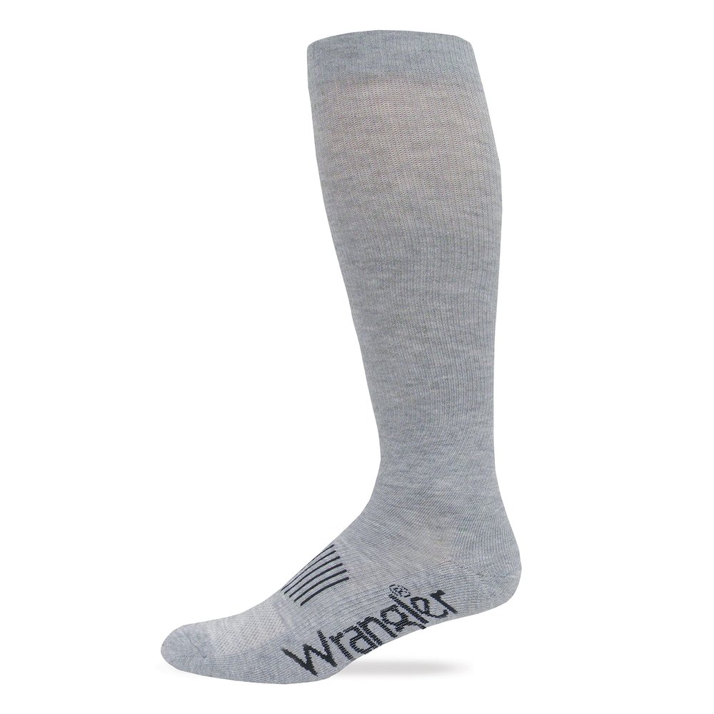 Wrangler Mens Ultra Dri Seamless Toe Western Boot Socks 1 Pair Pack (US, Alpha, Medium, Regular, Regular, Grey)