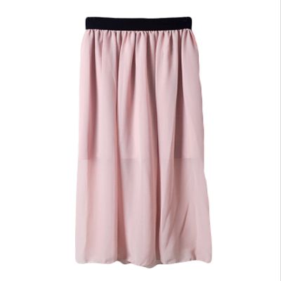 Jueshanzj Women Dress Elastic Pleated Long Skirt Pink OneSize