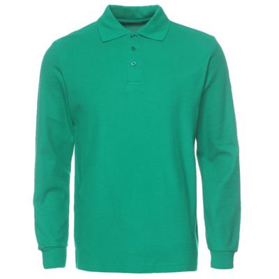 NeedBo Men's Long Sleeve Casual Solid Golf Polo Shirt (Small, Irish Green)