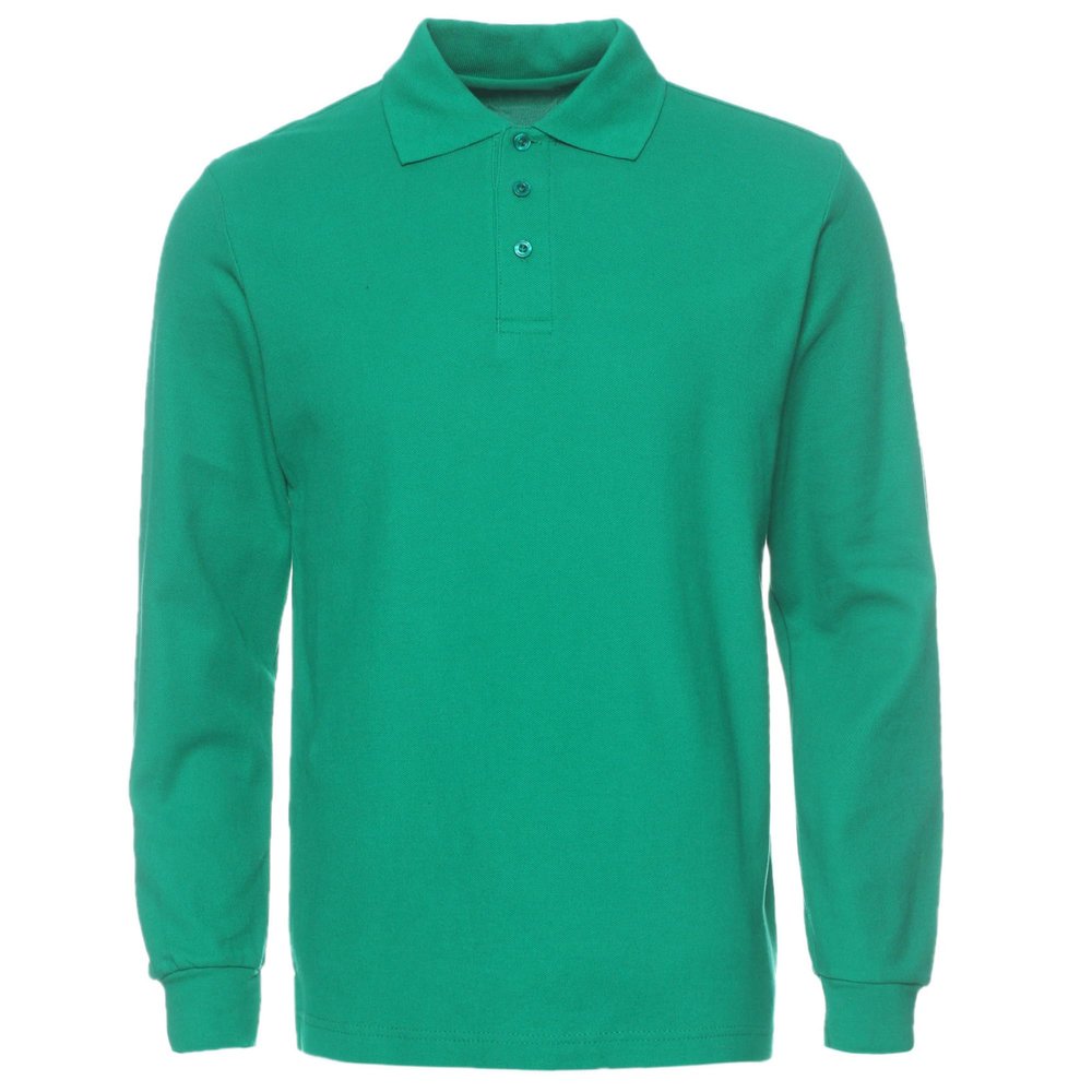 NeedBo Men's Long Sleeve Casual Solid Golf Polo Shirt (Small, Irish Green)