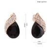 Grace Jun Gold Plated Big Black Crystal Rhinestone Clip on earrings for Women Party Ear Clip view 4