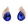 Grace Jun Fashion Rhinestone Crystal Water Drop Clip on Earrings No Pierced for Women Bijouterie view 1