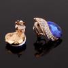 Grace Jun Fashion Rhinestone Crystal Water Drop Clip on Earrings No Pierced for Women Bijouterie view 4