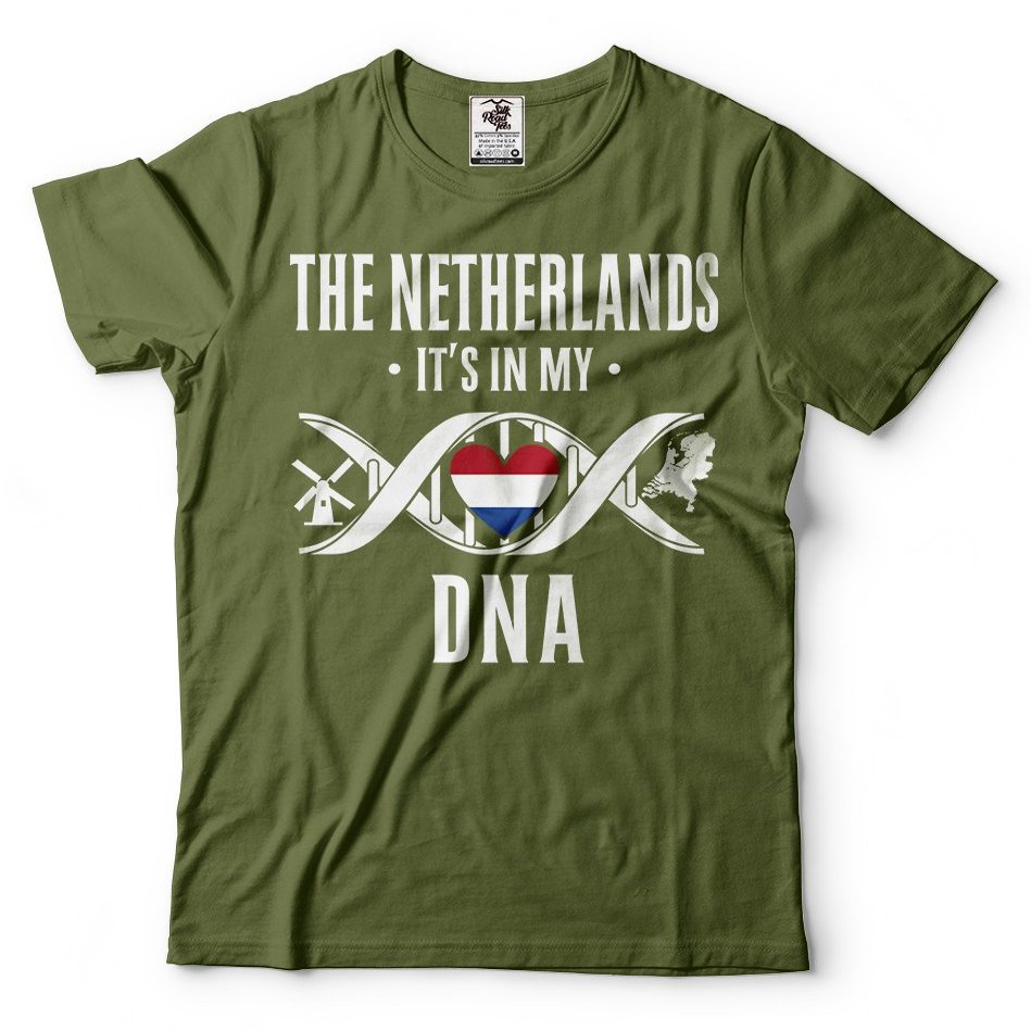 Silk Road Tees The Netherlands T-Shirt Netherlands Patriotic Heritage Tee Shirt X-Large Military Green