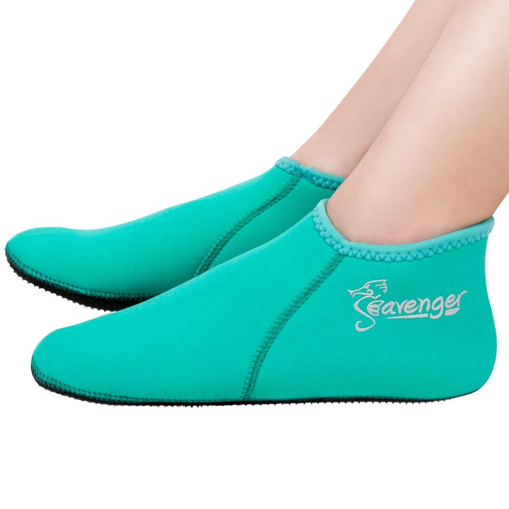 Seavenger Zephyr 3mm Neoprene Socks | Wetsuit Booties for Scuba Diving, Snorkeling, Swimming (Tropical Teal, X-Large)