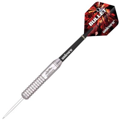 Unicorn Steel Tip Darts Set | Gary 'The Flying Scotsman' Anderson Bullet | Super Durable Natural Stainless Steel Barrels | 23 g