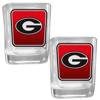 NCAA Siskiyou Sports Fan Shop Georgia Bulldogs Square Glass Shot Glass Set 2 pack Team Color