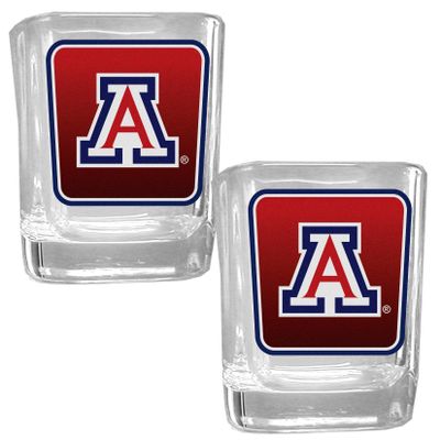 NCAA Siskiyou Sports Fan Shop Arizona Wildcats Square Glass Shot Glass Set 2 pack Team Color