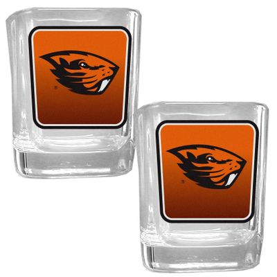 NCAA Siskiyou Sports Fan Shop Oregon State Beavers Square Glass Shot Glass Set 2 pack Team Color