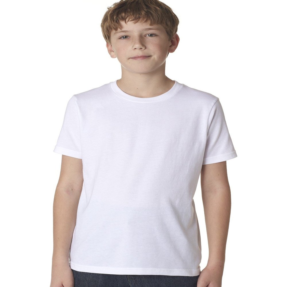 Next Level Boys Cotton Crew - White - L - (Style # 3310 - Original Label)