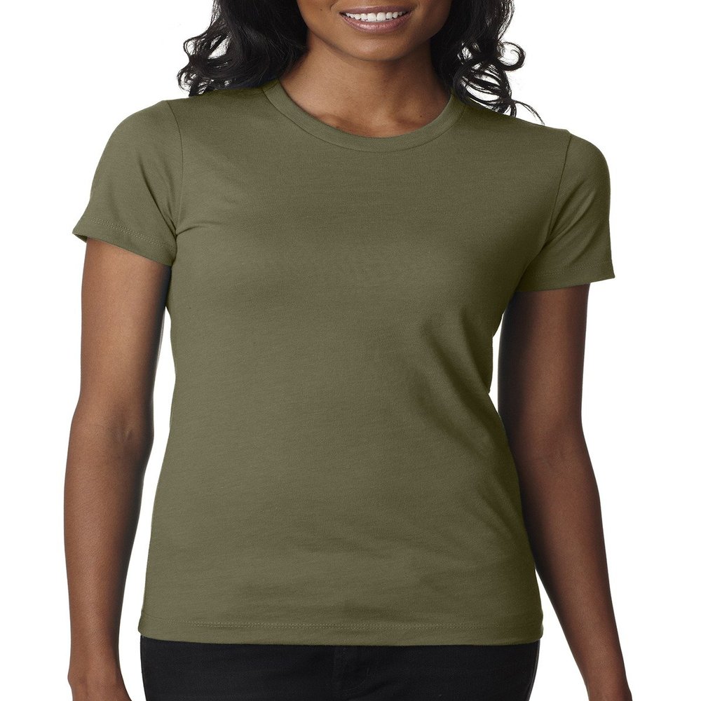 Next Level Ladies CVC T-Shirt - MILITARY GREEN - XS - (Style # 6610 - Original Label)