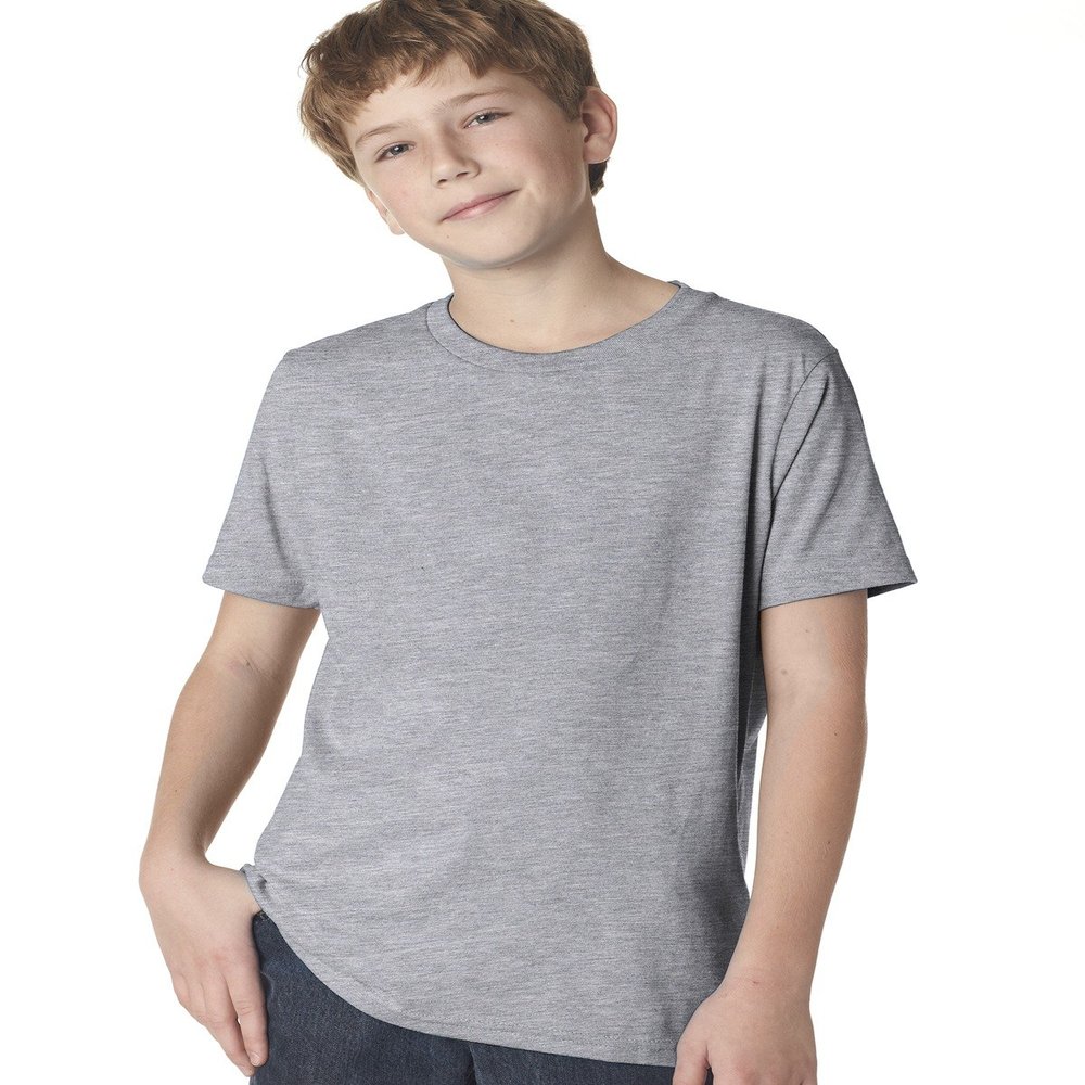 Next Level Boys Cotton Crew - Heather Gray - S - (Style # 3310 - Original Label)