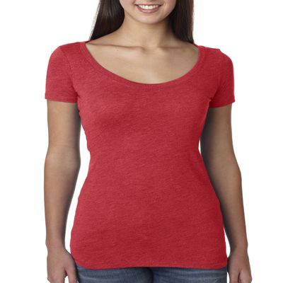 Next Level Ladies Triblend Scoop - VINTAGE RED - 2XL - (Style # 6730 - Original Label)