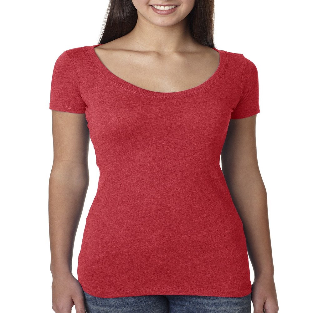Next Level Ladies Triblend Scoop - VINTAGE RED - 2XL - (Style # 6730 - Original Label)