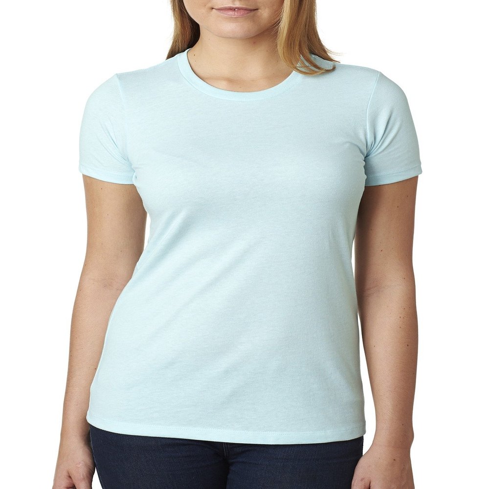 Next Level Ladies CVC T-Shirt - ICE BLUE - L - (Style # 6610 - Original Label)