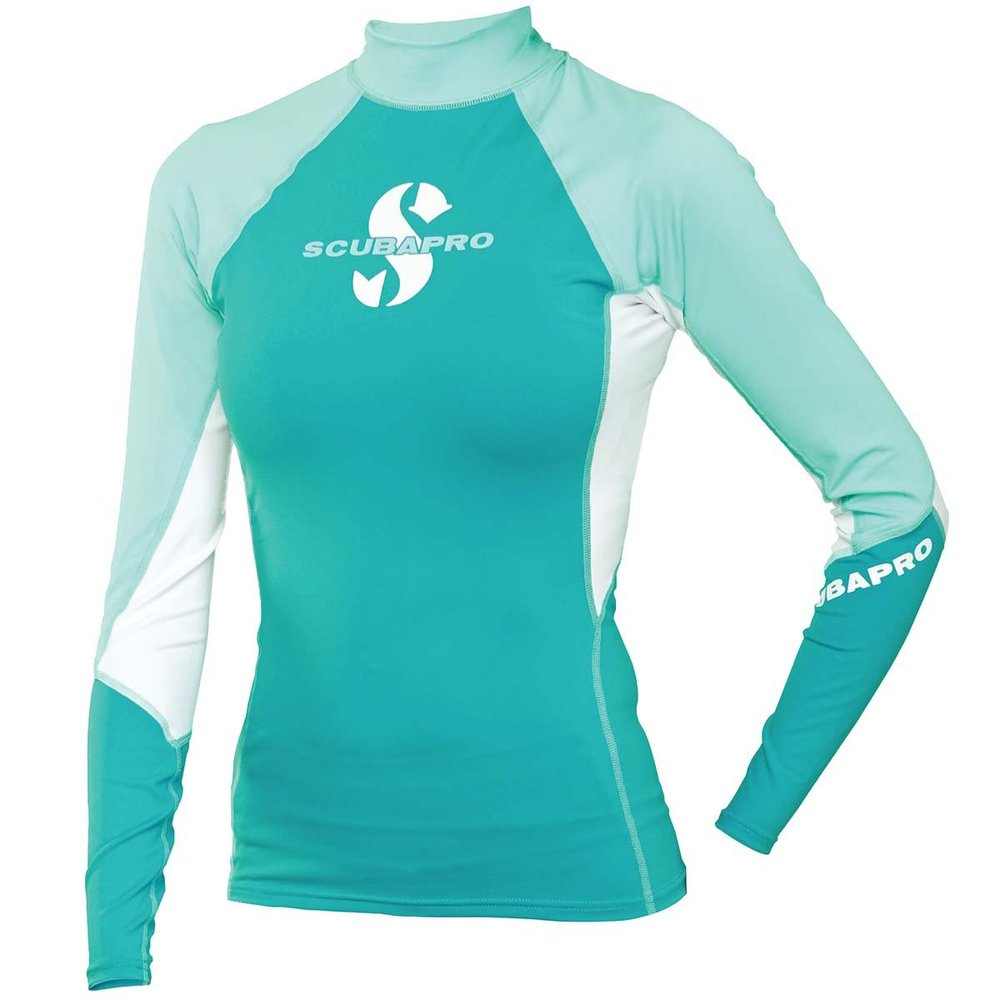 SCUBAPRO Women's T-Flex UPF 80 Rash Guard Diving Shirt, Long-Sleeve, X-Large, Caribbean Teal