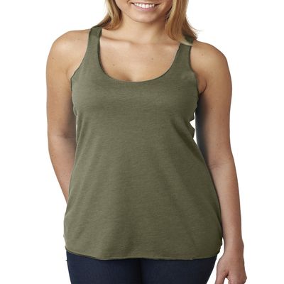 Next Level Ladies Triblend Racerback Tank - MILITARY GREEN - XL - (Style # 6733 - Original Label)