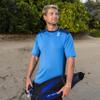 SCUBAPRO Men's Channel Flow UPF 50 Rash Guard Diving Shirt, Short-Sleeve, Small, Aegean Blue view 3