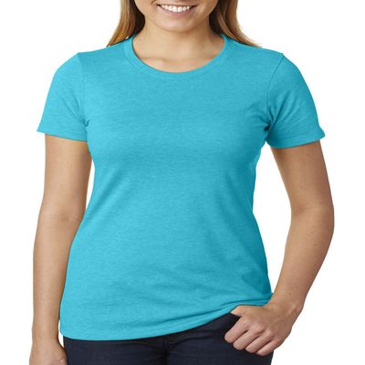 Next Level Ladies CVC T-Shirt - BONDI BLUE - L - (Style # 6610 - Original Label)