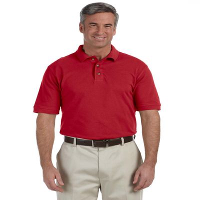 Harriton Mens 6 Oz Ringspun Cotton Piqu Short-Sleeve Polo - Red - XL - (Style # M200 - Original Label)