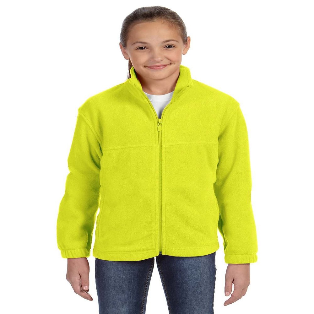Harriton Youth 8 Oz Full-Zip Fleece - Safety Yellow - XL - (Style # M990Y - Original Label)