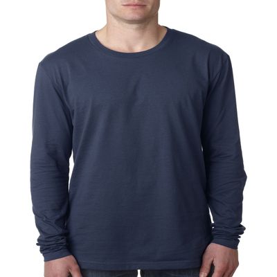 Next Level Mens Cotton Long-Sleeve Crew - INDIGO - 2XL - (Style # N3601 - Original Label)