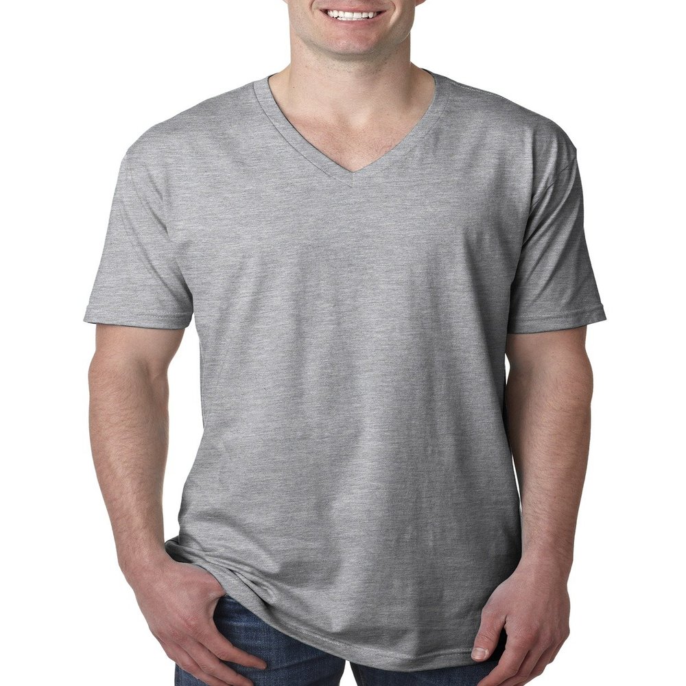 Next Level Mens Cotton V - HEATHER GRAY - XL - (Style # N3200 - Original Label)