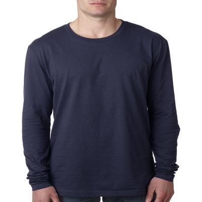 Next Level Mens Cotton Long-Sleeve Crew - MIDNIGHT NAVY - XL - (Style # N3601 - Original Label)