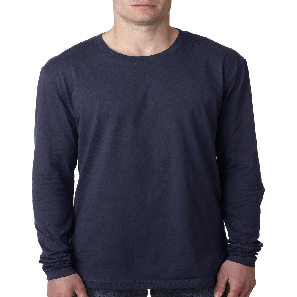 Next Level Mens Cotton Long-Sleeve Crew - MIDNIGHT NAVY - XL - (Style # N3601 - Original Label)