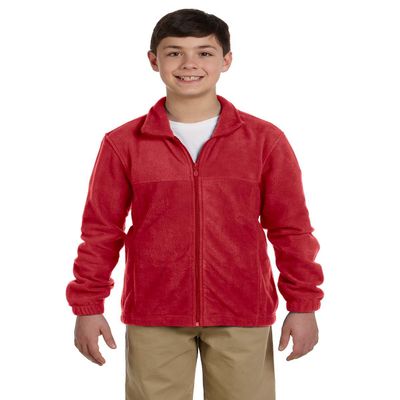 Harriton Youth 8 Oz Full-Zip Fleece - Red - S - (Style # M990Y - Original Label)