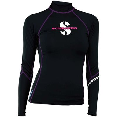 SCUBAPRO Women's UPF80 T-Flex Long-Sleeve Rash Guard, Onyx, X-Large