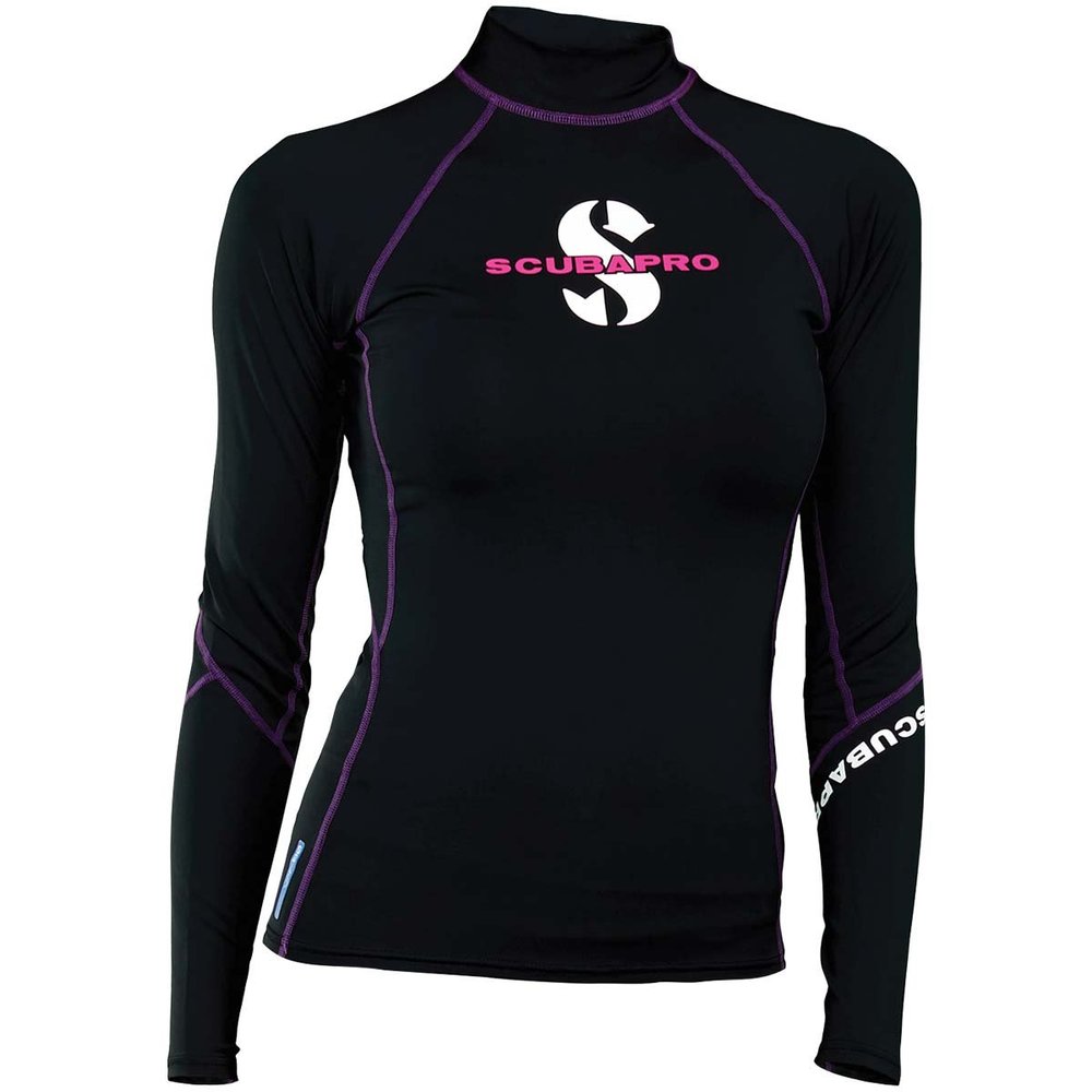 SCUBAPRO Women's UPF80 T-Flex Long-Sleeve Rash Guard, Onyx, X-Large
