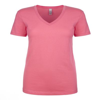 Next Level Ladies Ideal V - HOT Pink - M - (Style # N1540 - Original Label)