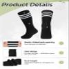 Zando Kid Soccer Socks Three Stripe Knee High Youth Softball Baseball Tube Compression Athletic Socks Children Halloween Cosplay for Boys Baby Girls Stockings 1 Pairs Black White 4-6 Years view 4